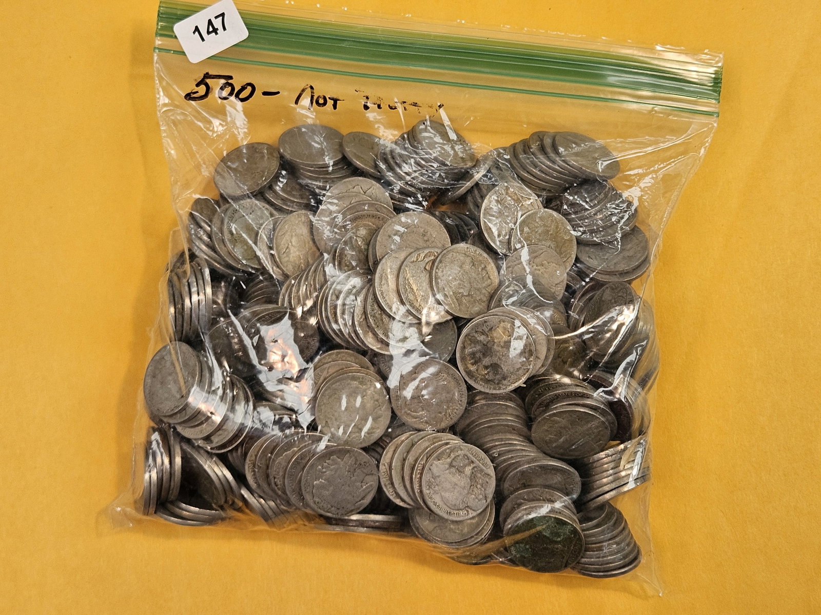 FIVE HUNDRED Buffalo Nickels: Mixed. From dealer. Unchecked by us. They don't look too great from just eyeballing it