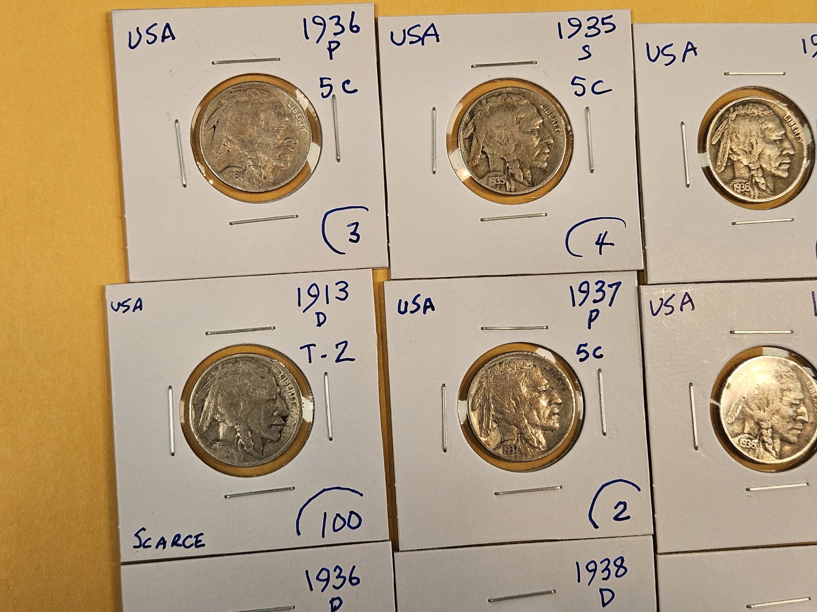 Fifteen Mixed Buffalo Nickels - 2