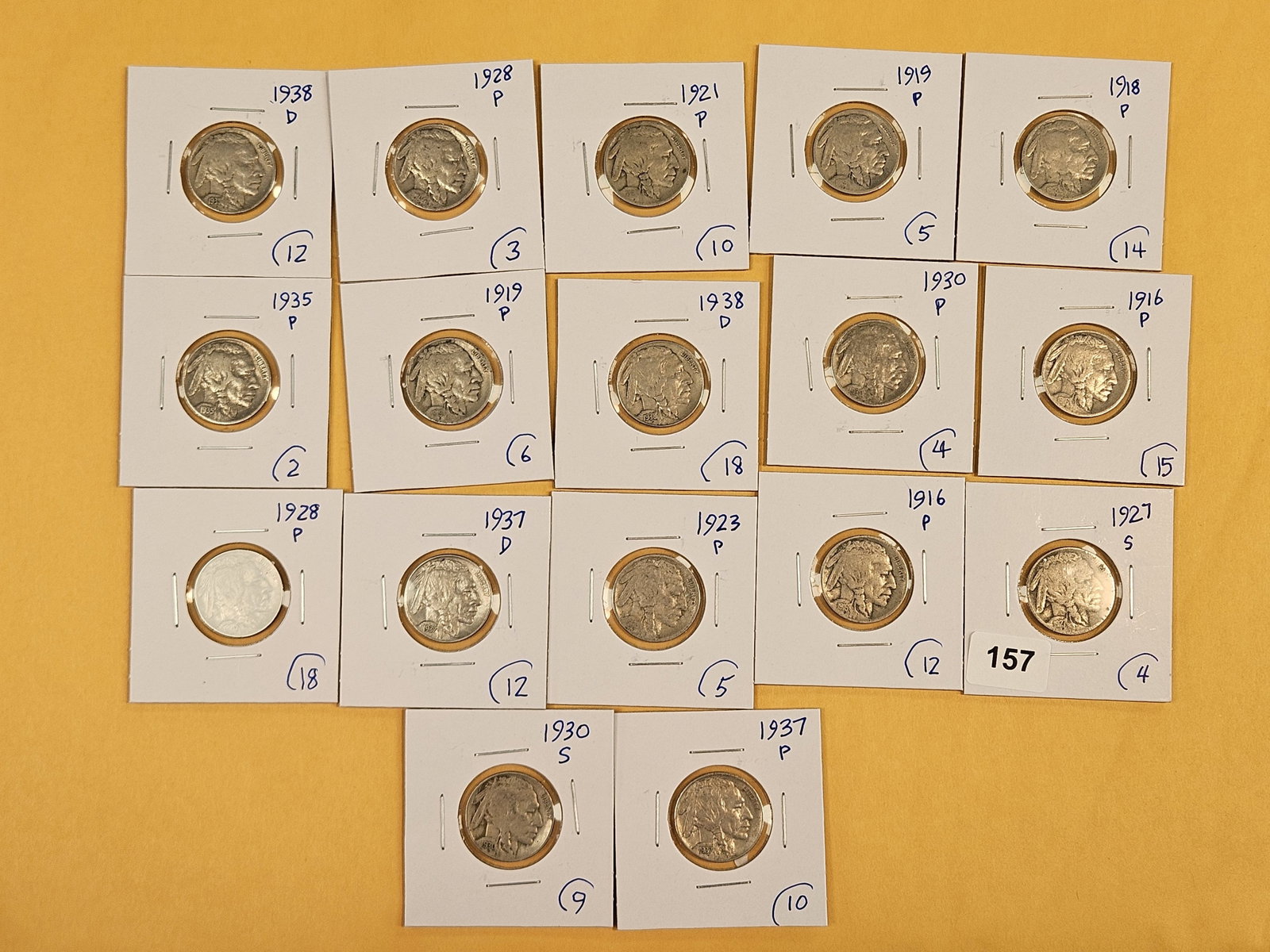 Seventeen Mixed Buffalo Nickels: Mixed dates and grades
