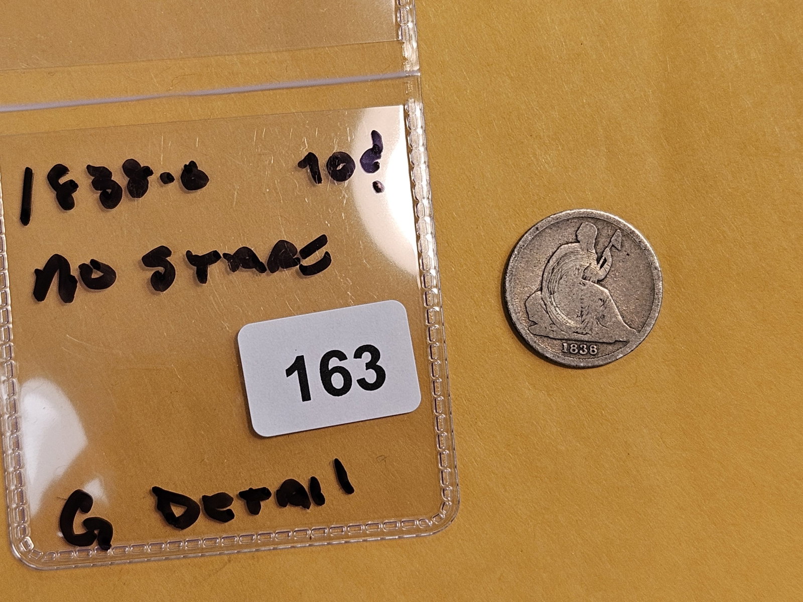 * Semi-Key 1838-O Seated Liberty silver Dime in Good - details - 2