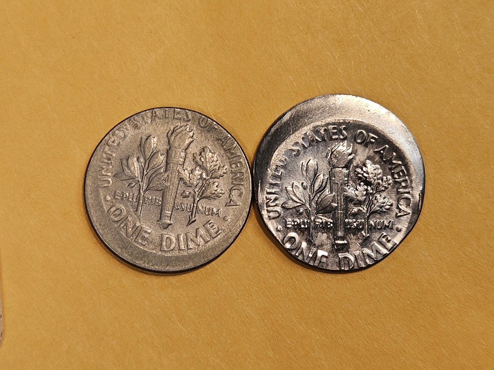 MINT ERRORS! Two Off-Center Roosevelt Dimes - 3