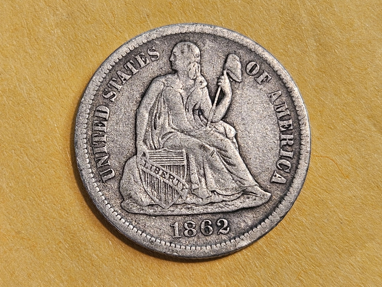 * KEY DATE * 1862-S Seated Liberty Silver Dime in Very Fine - 30 (1 of 5)