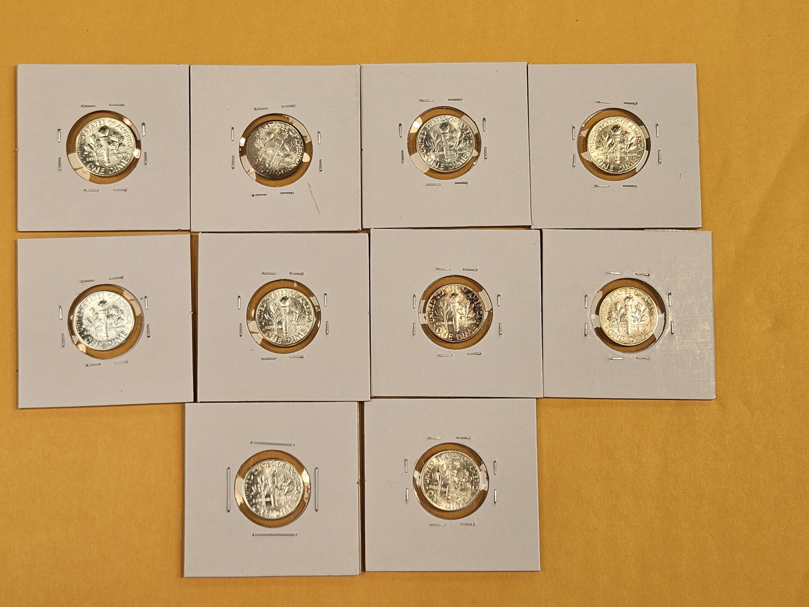 Ten Brilliant Uncirculated silver Roosevelt Dimes - 7