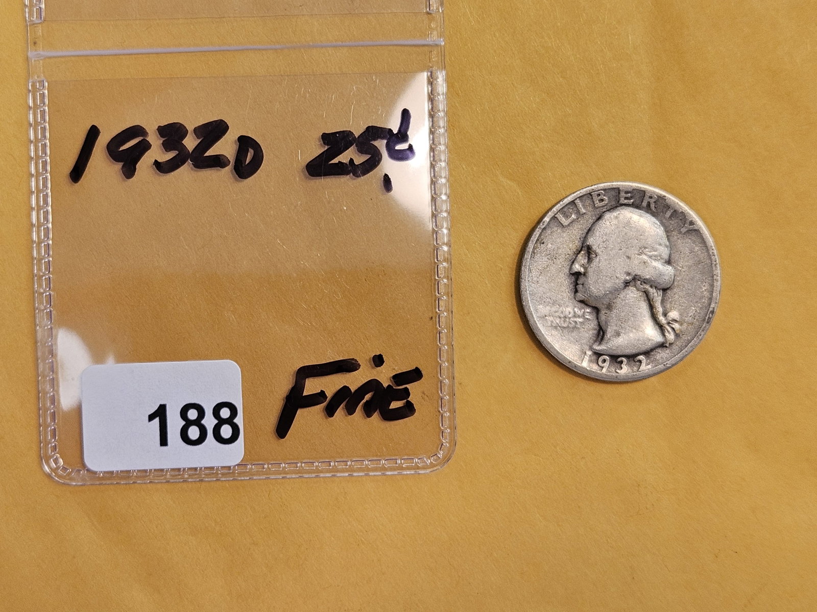** KEY DATE ** 1932-D Washington Quarter in Fine - 2