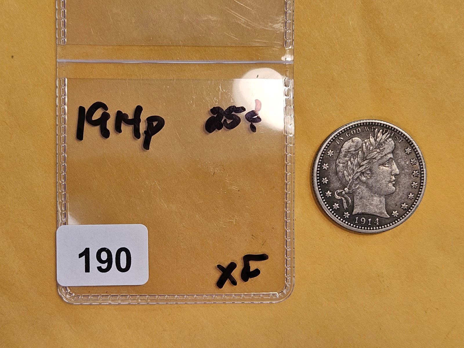 1914 Barber Silver Quarter in Extra Fine - 2