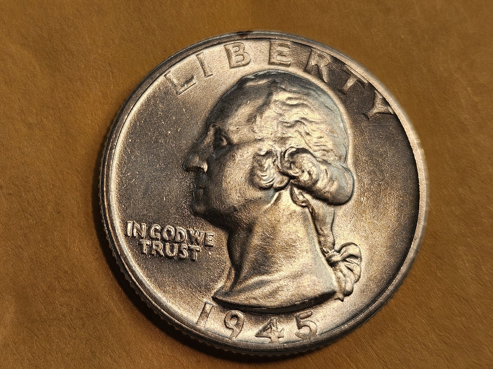 GEM Brilliant Uncirculated 1945-D Washington Quarter (1 of 5)