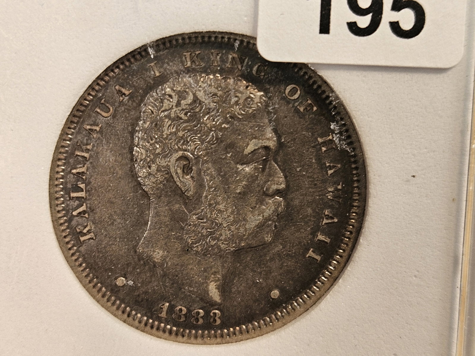 Scarce 1883 Hawaii Half-Dollar in About Uncirculated plus - 4