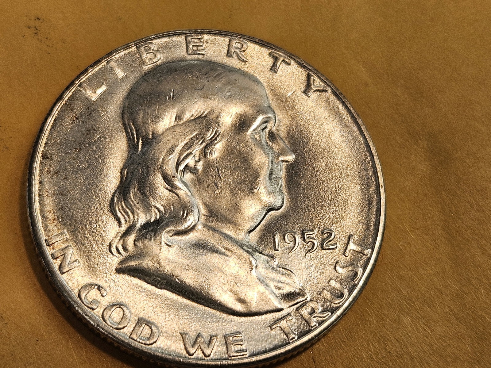 ** KEY GRADE ** Very Choice Brilliant Uncirculated 1952-S Franklin Half Dollar FULL BELL LINES!! - 3