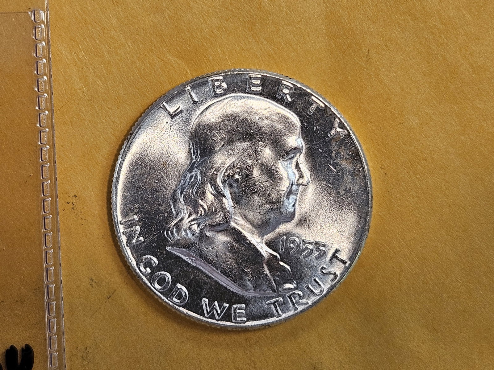 Very Choice Brilliant Uncirculated 1953 Franklin Half Dollar: Excellent contrast