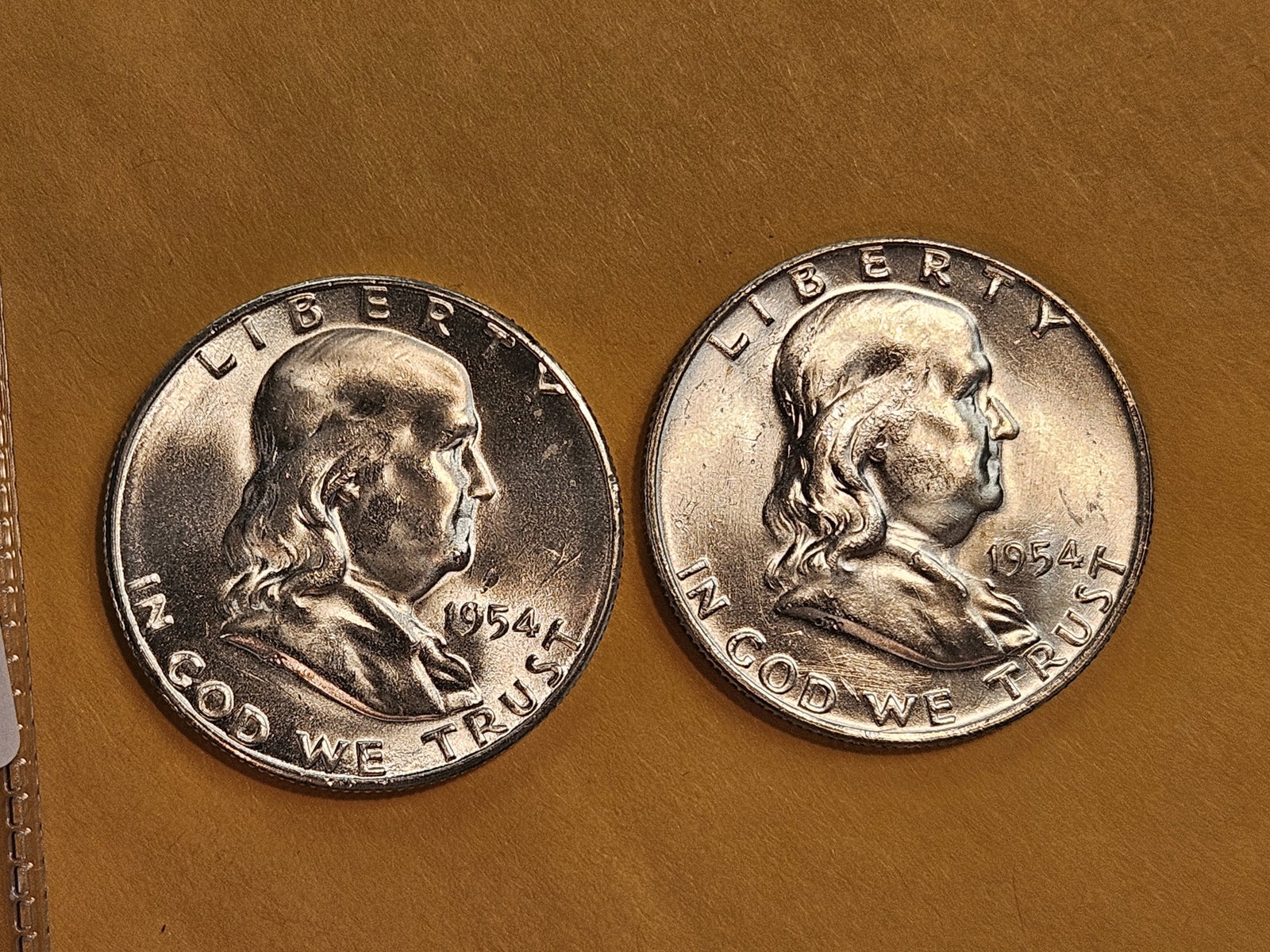 Very Choice and GEM Brilliant Uncirculated Franklin Half Dollars: 1954-D and 1954-S