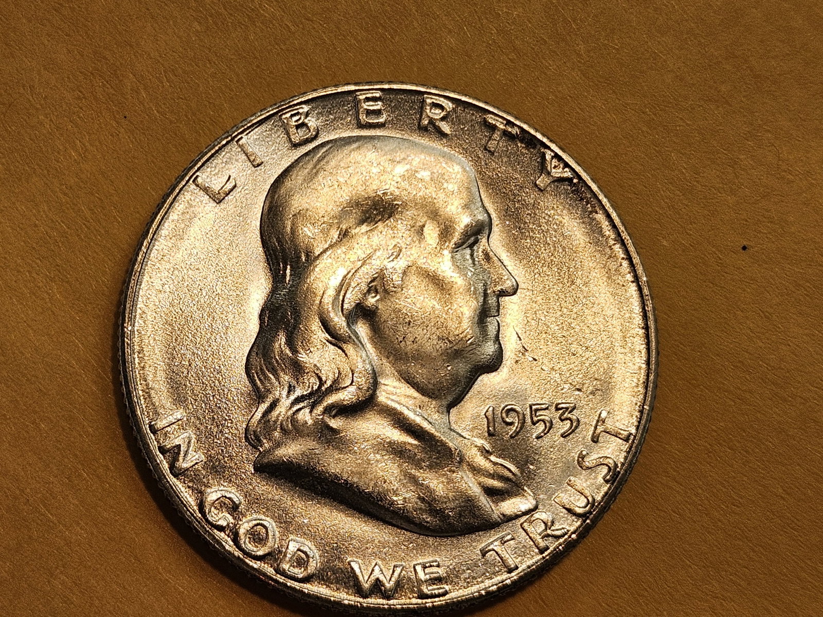 Very Choice Brilliant Uncirculated 1953-S Franklin Half Dollar (1 of 5)