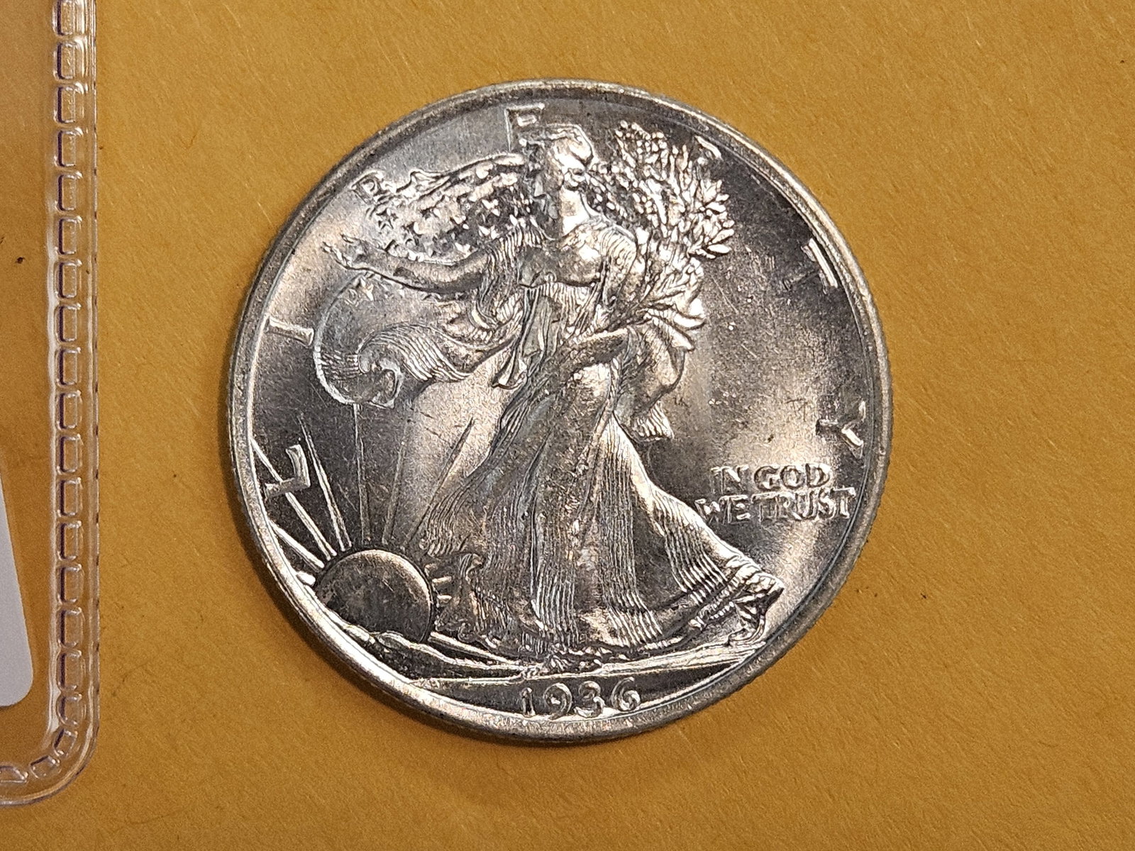 Choice Brilliant Uncirculated 1936 Walking Liberty Half Dollar: Gorgeous contrast!