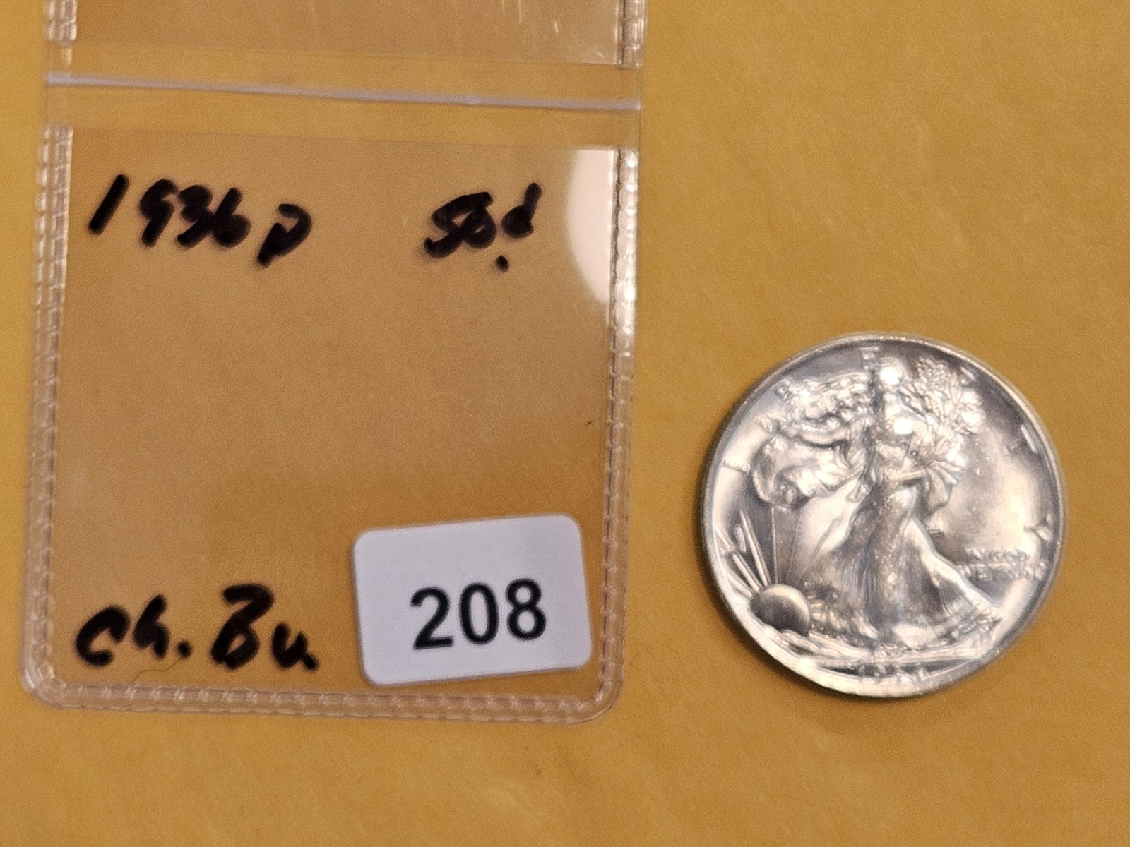 Choice Brilliant Uncirculated 1936 Walking Liberty Half Dollar - 2