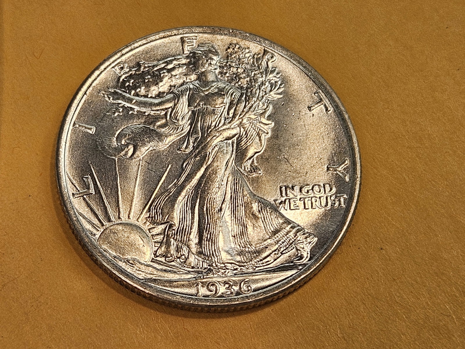 Choice Brilliant Uncirculated 1936 Walking Liberty Half Dollar - 3