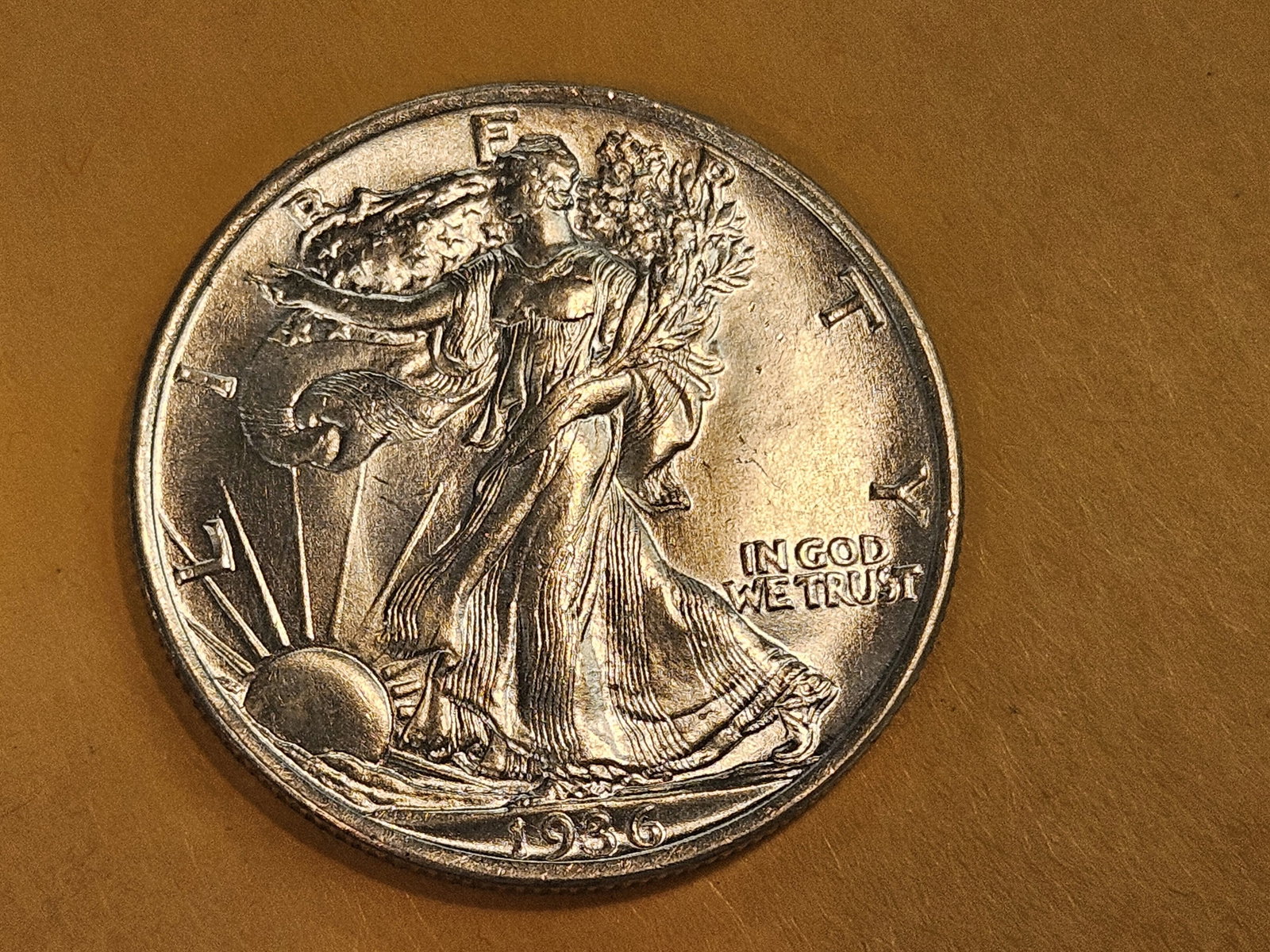 Choice Brilliant Uncirculated 1936 Walking Liberty Half Dollar - 4