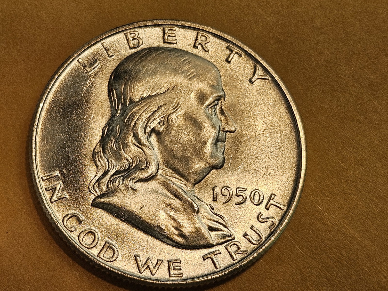 GEM Brilliant Uncirculated 1950-D Franklin Half Dollar FBL - 3