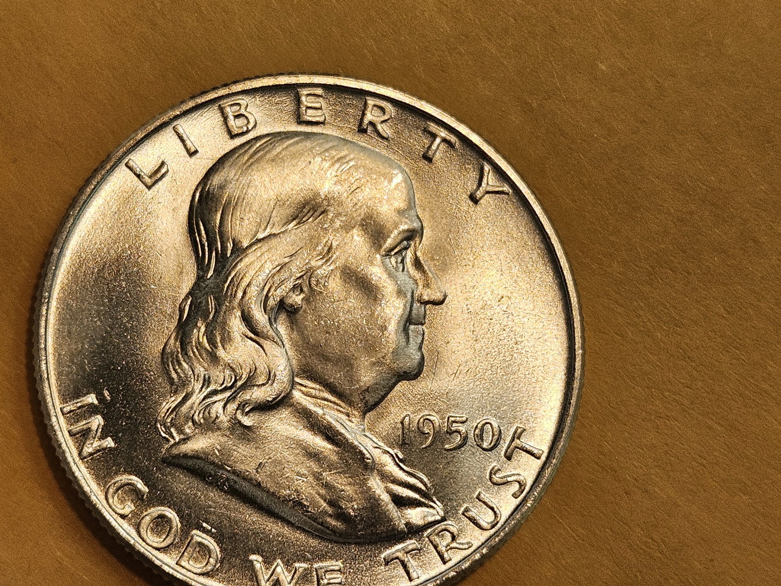 GEM Brilliant Uncirculated 1950-D Franklin Half Dollar FBL - 4