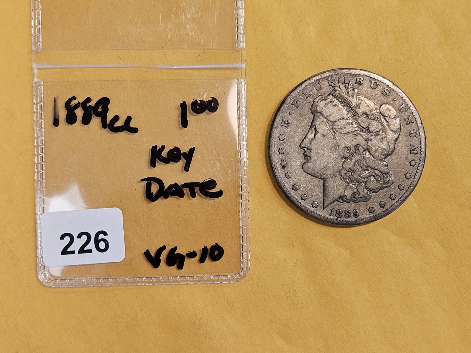*** HIGHLIGHT *** KEY DATE! 1889-CC Morgan Dollar in Very Good - 10 - 2