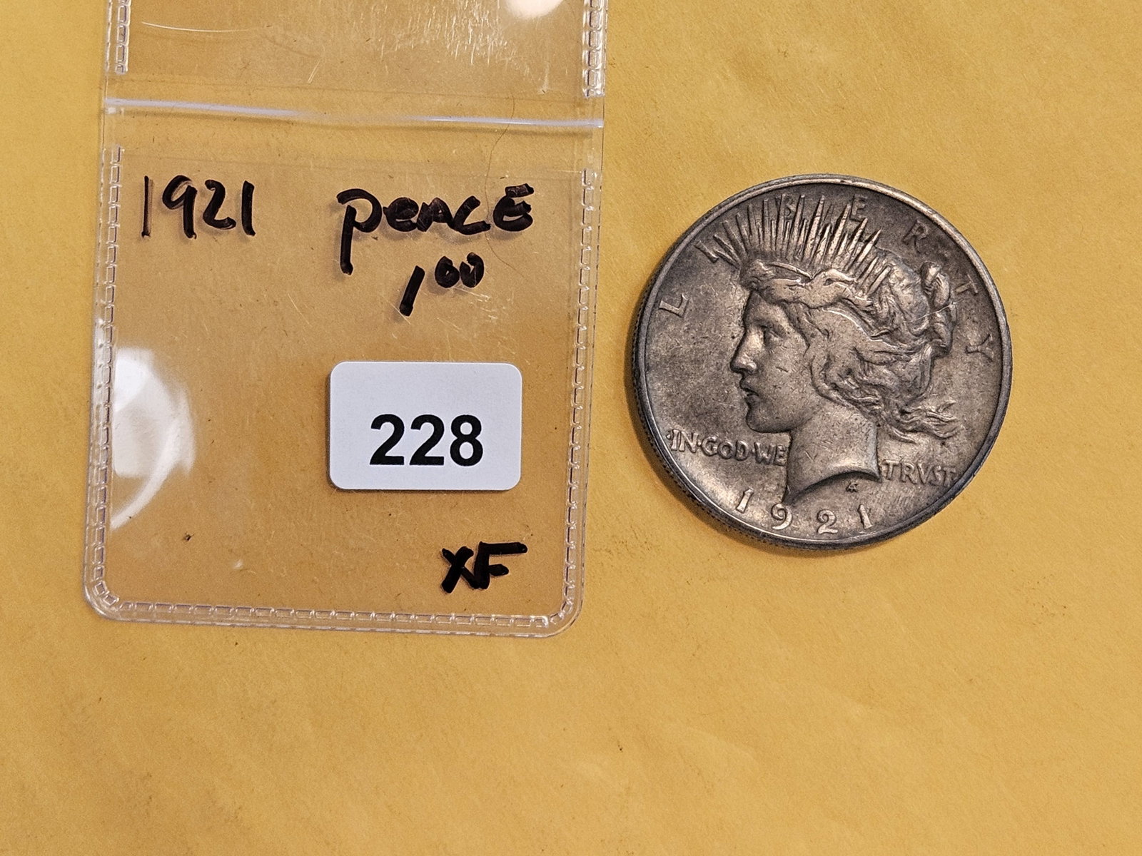 ** KEY DATE ** 1921 Peace Silver Dollar in Extra Fine - 2