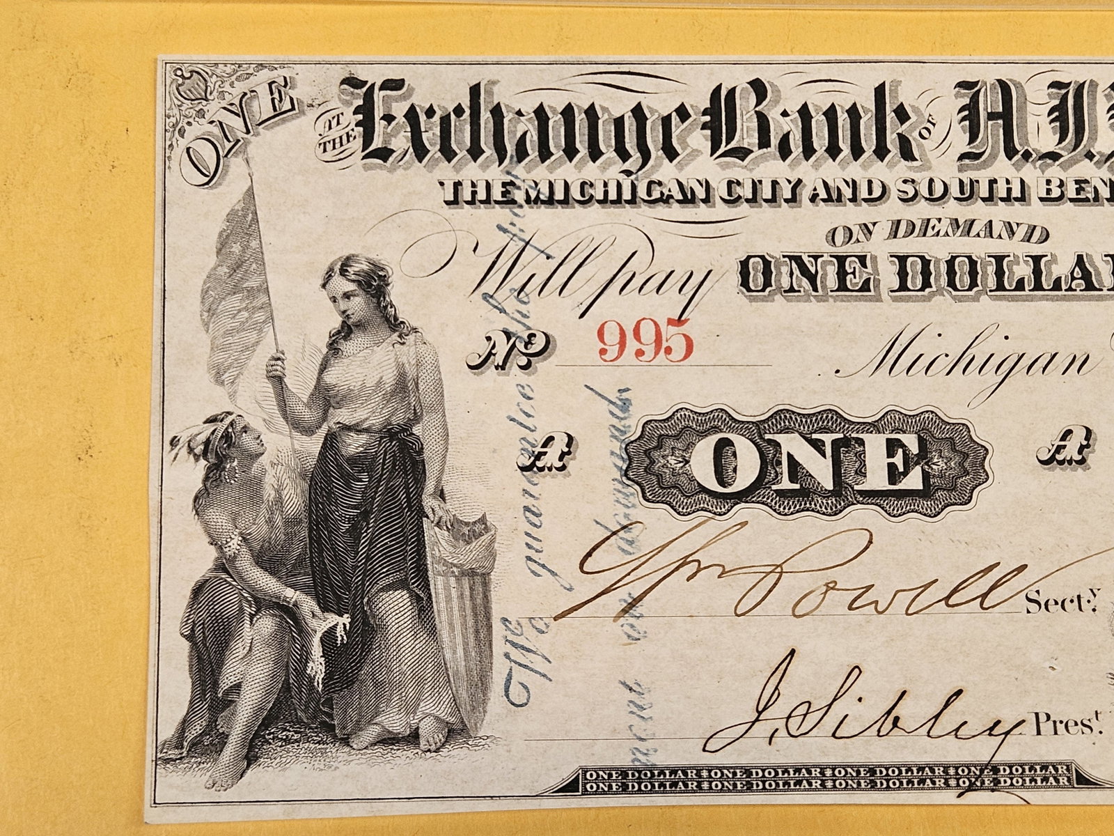** Scarce ** Crisp 1862 Obsolete One Dollar Note - 4