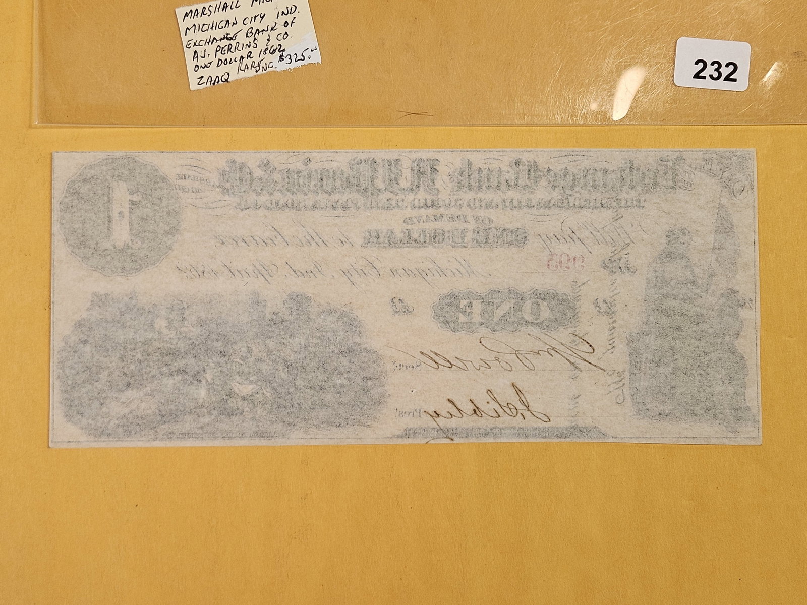 ** Scarce ** Crisp 1862 Obsolete One Dollar Note - 6