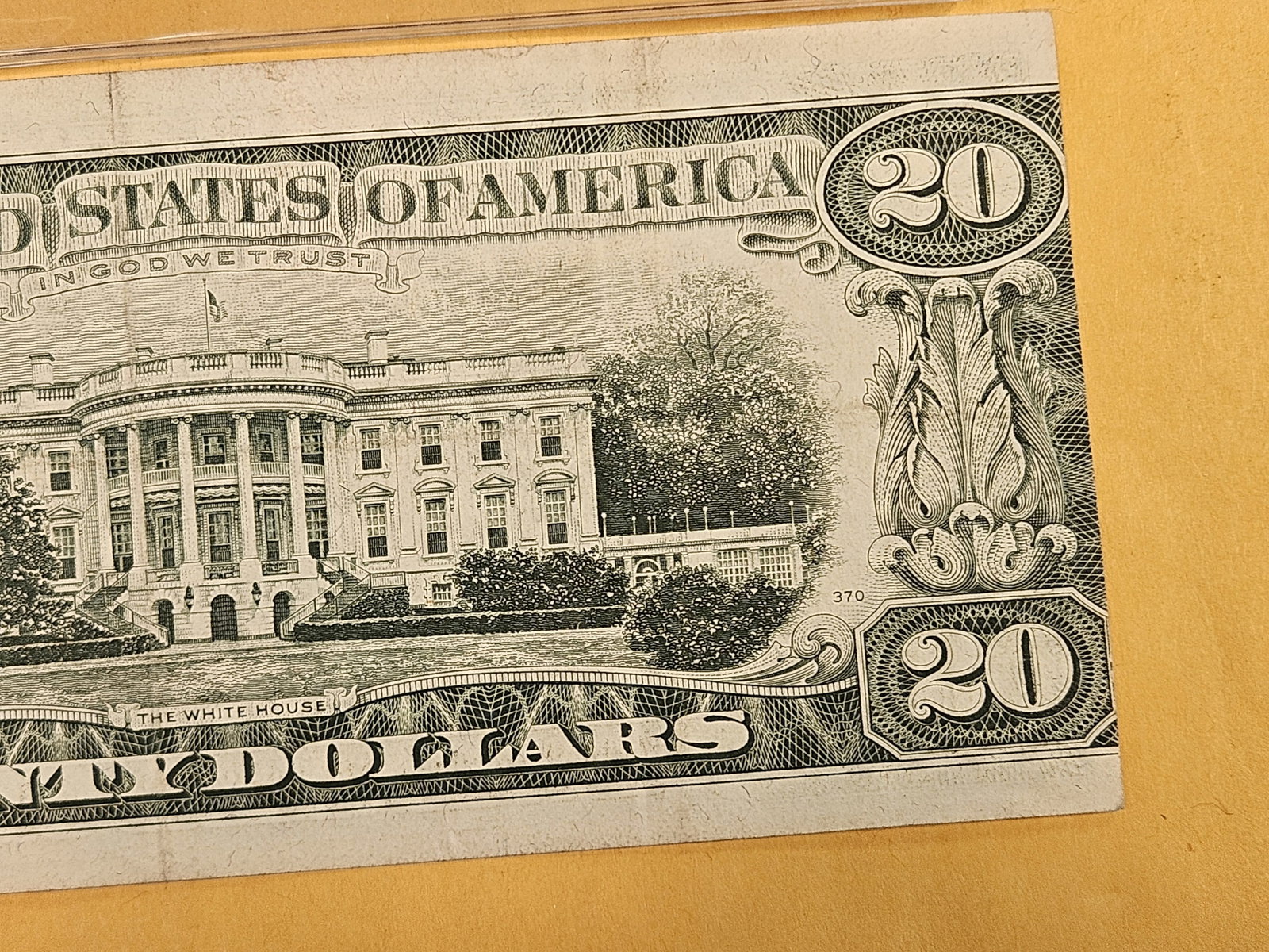 BEP Error! Cool Off-center cut Series 1977 Twenty Dollar FRN - 4