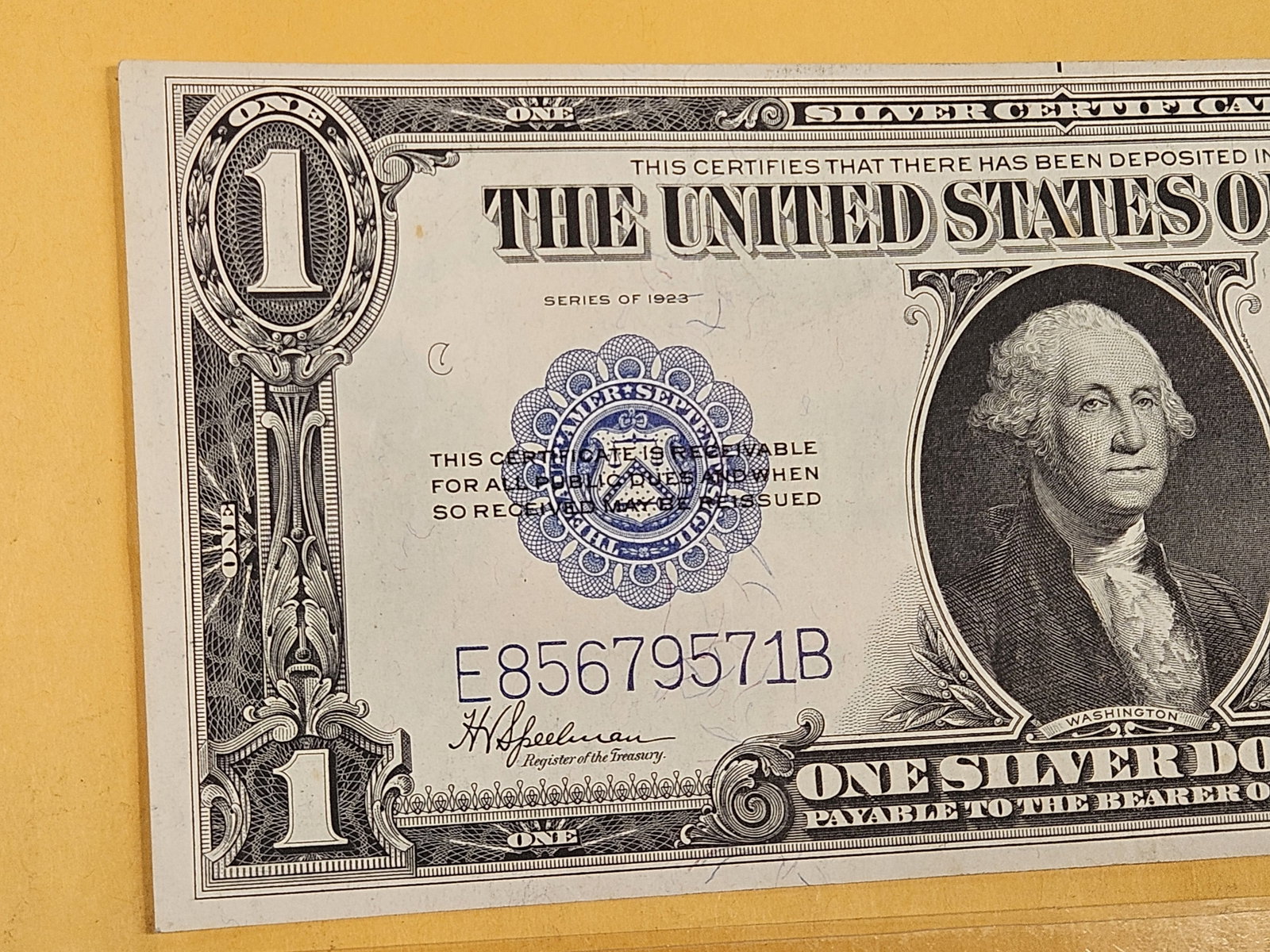 * Choice Crisp Uncirculated Series 1923 One Dollar Silver Certificate - 2