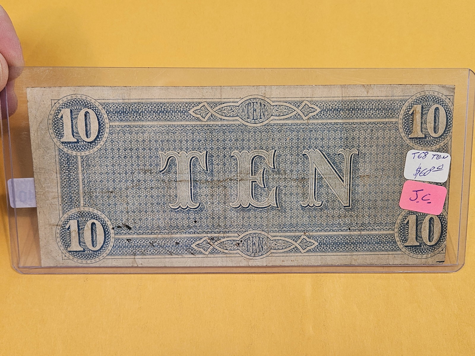 1864 Confederate States of America Ten Dollars - 2