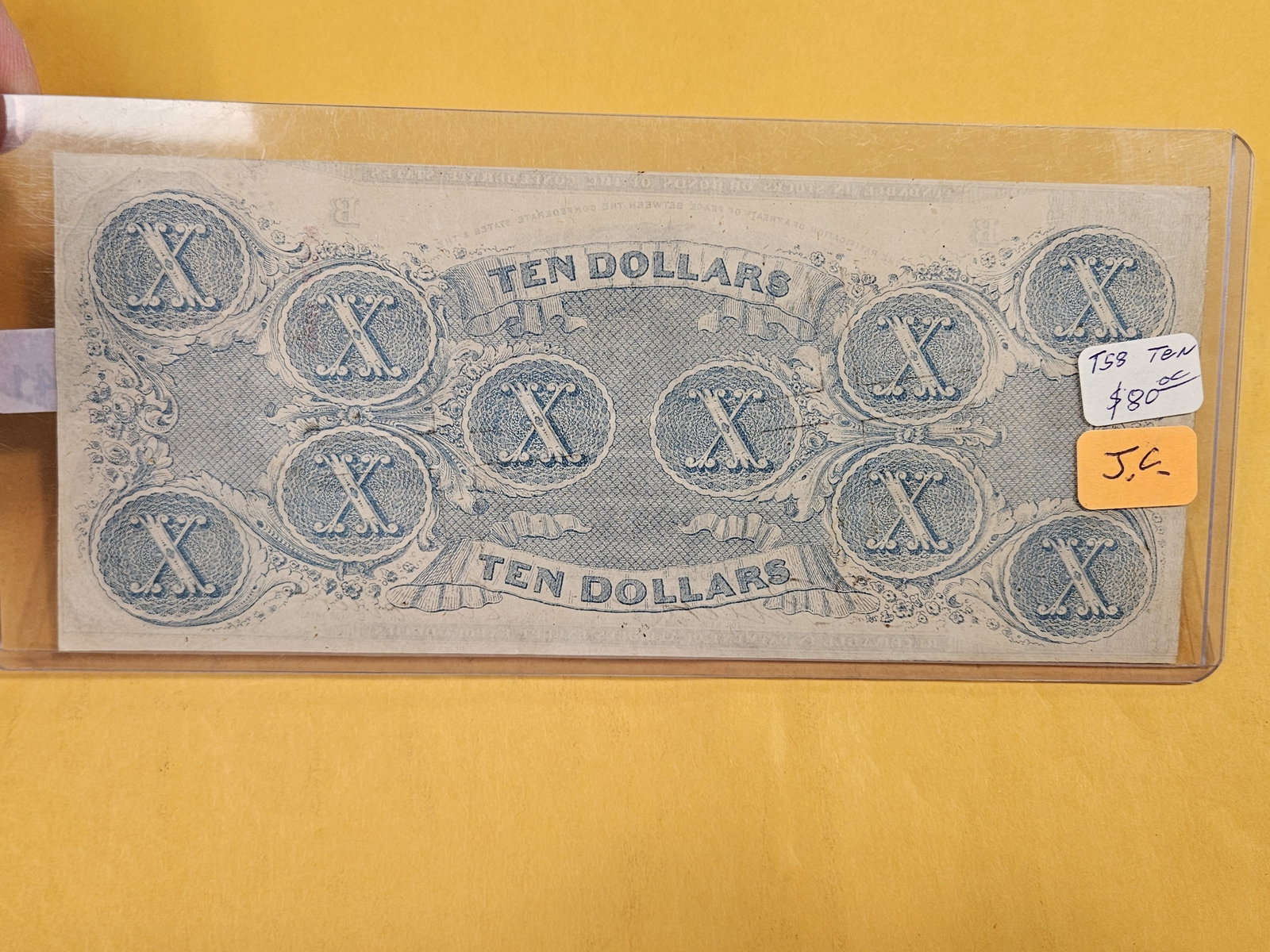 1863 Confederate States of America Ten Dollars - 2