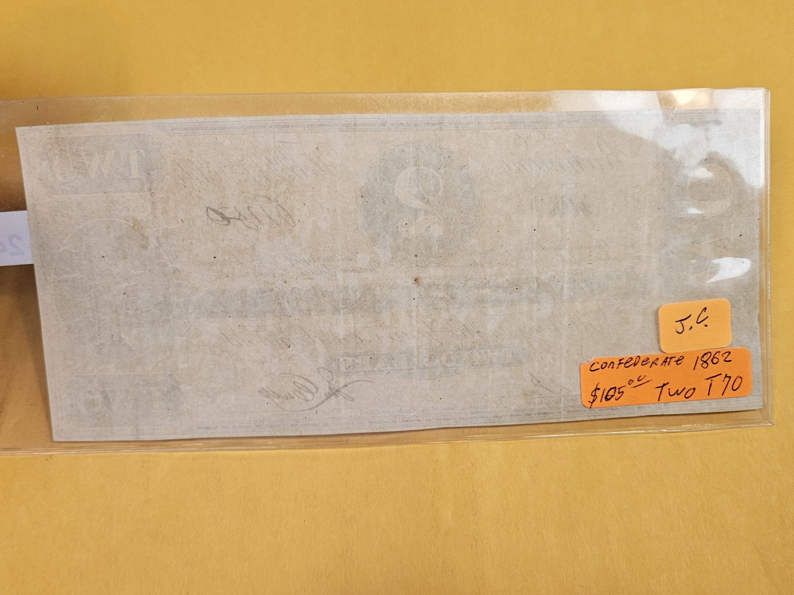1864 Confederate States of America Two Dollars - 2