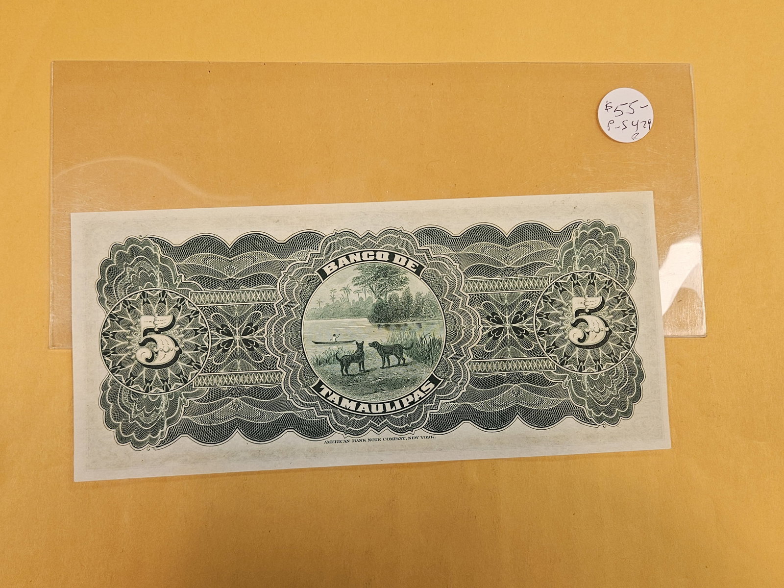 Crisp Uncirculated Bank of Tamaulipas Cinco Pesos - 2