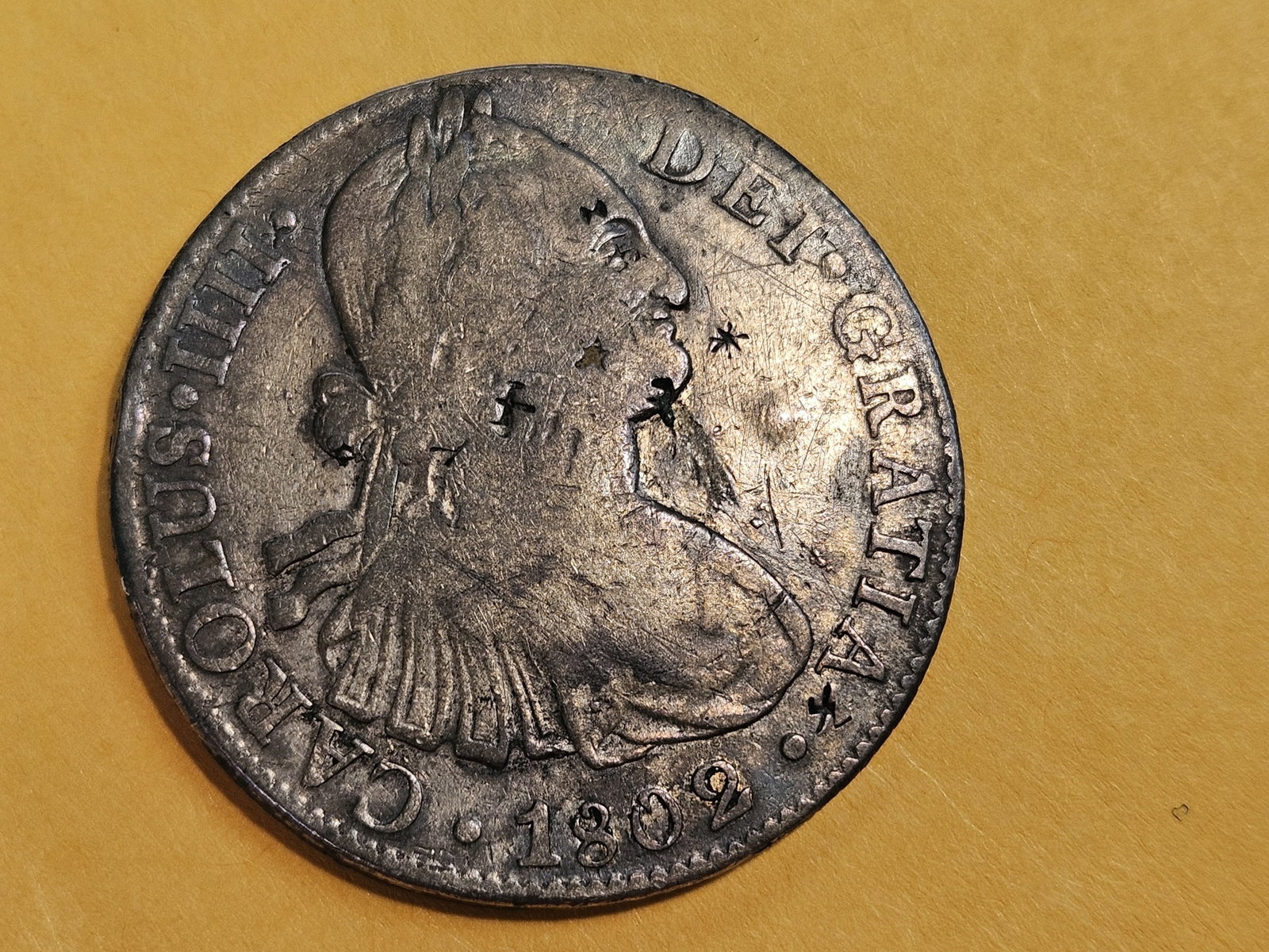 1802 F.T. Mexico silver 8 reals in Very Fine - details: KM 109
