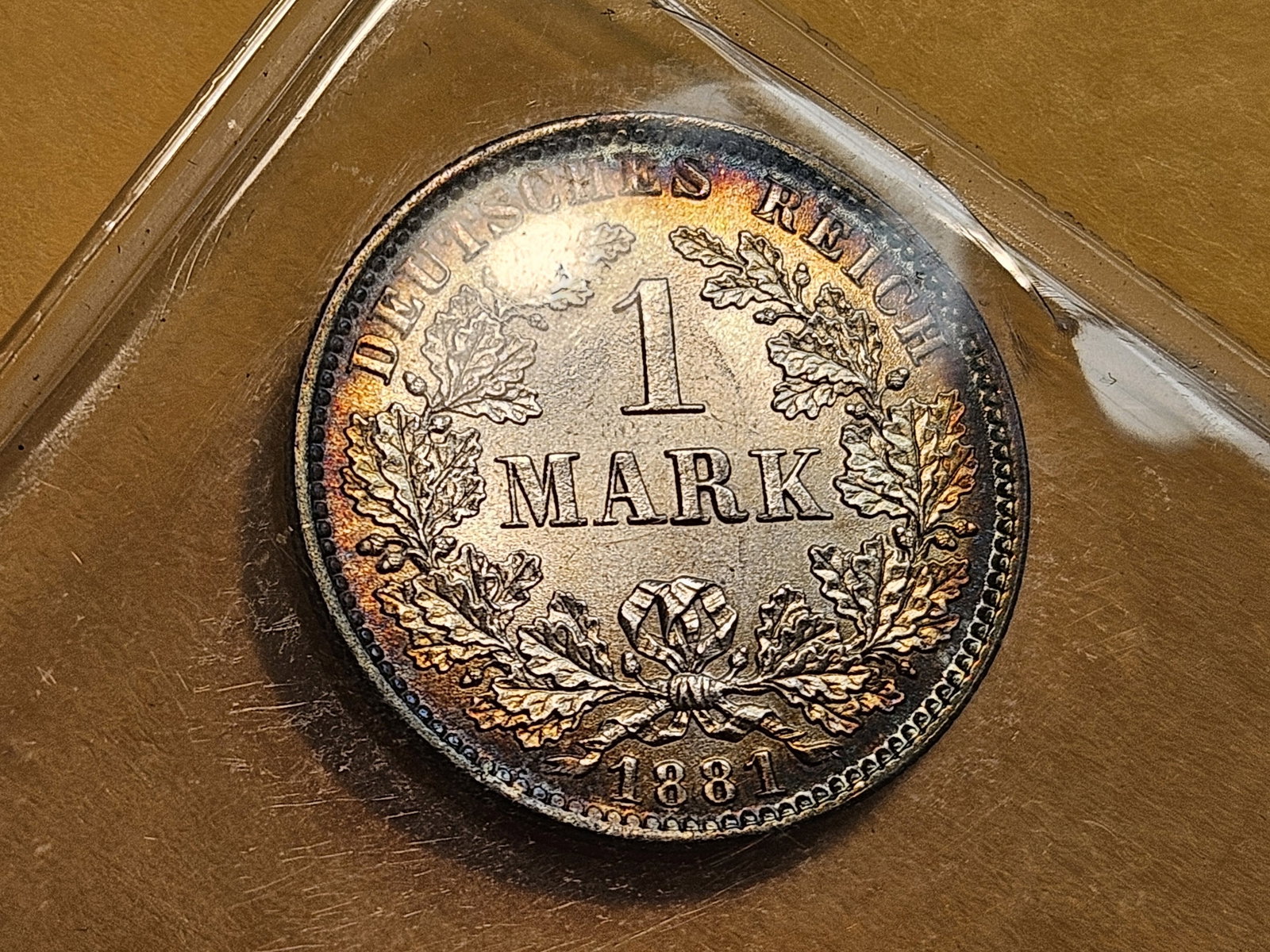 ** Superb GEM 1881-E Germany silver One Mark - 11