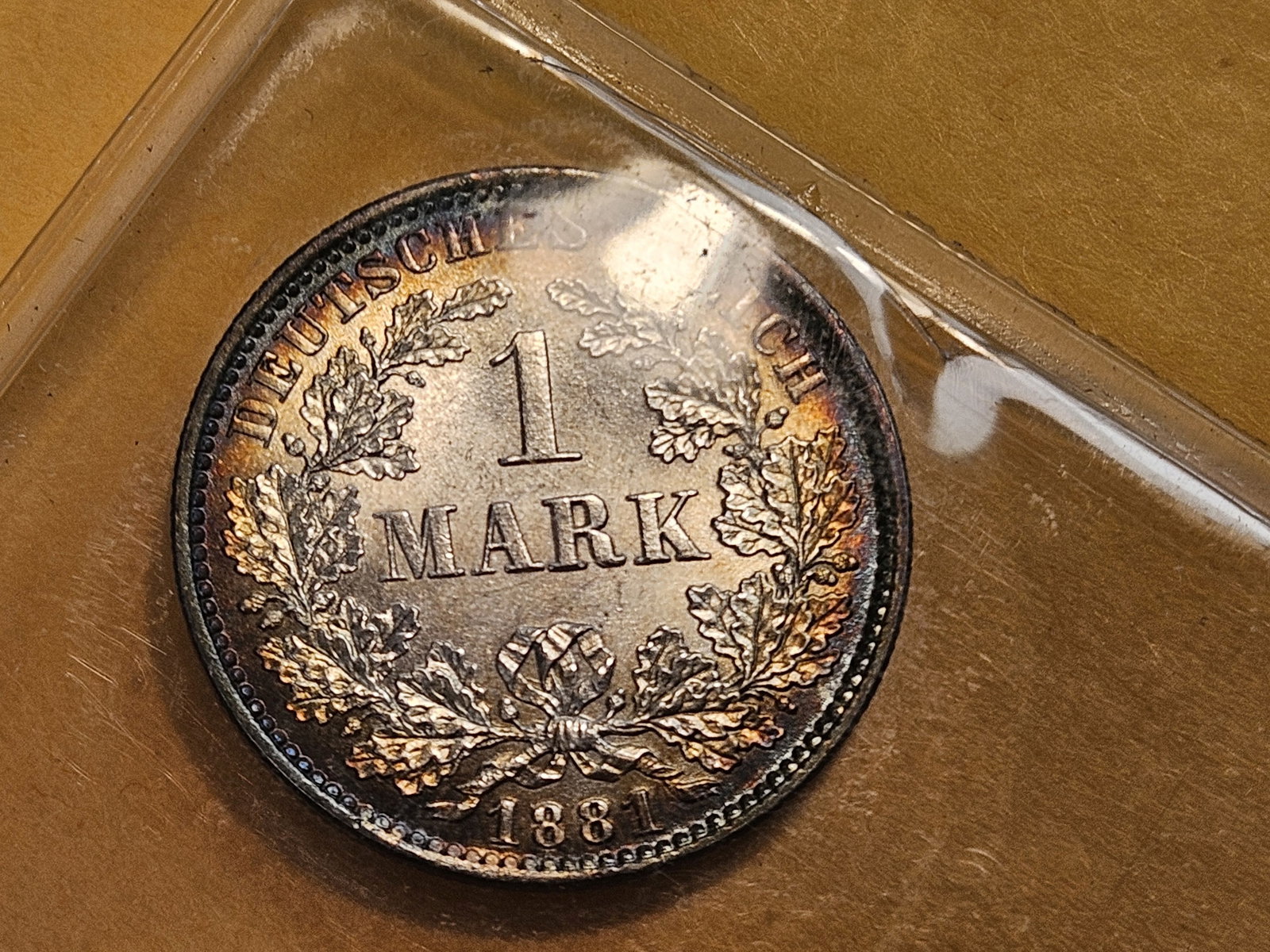 ** Superb GEM 1881-E Germany silver One Mark - 12