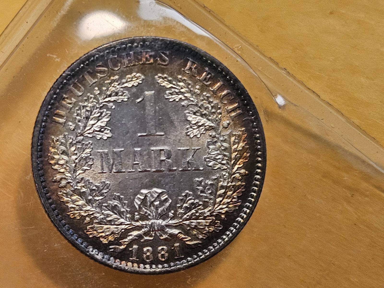 ** Superb GEM 1881-E Germany silver One Mark - 13