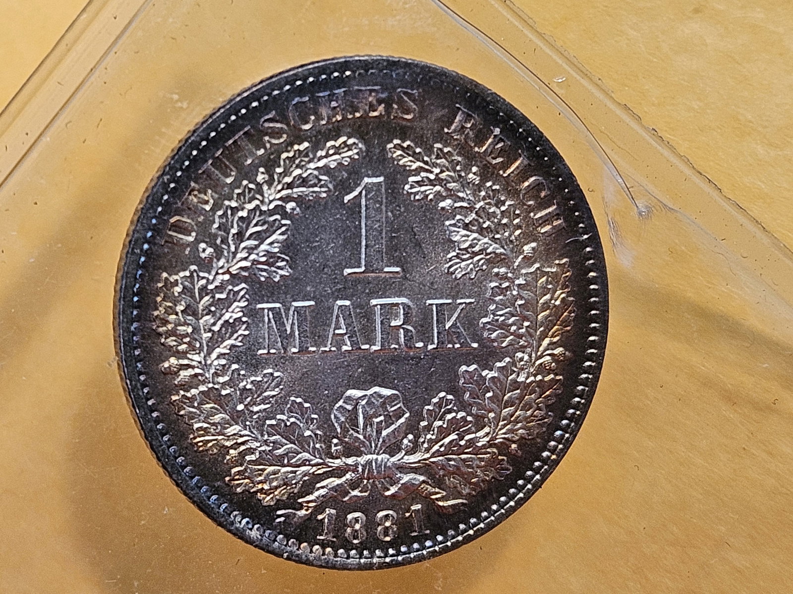 ** Superb GEM 1881-E Germany silver One Mark - 14
