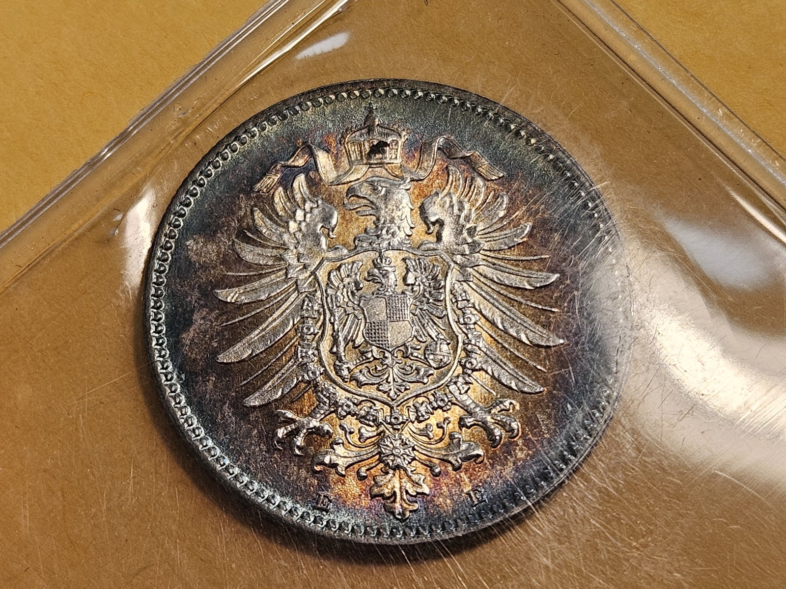** Superb GEM 1881-E Germany silver One Mark - 2