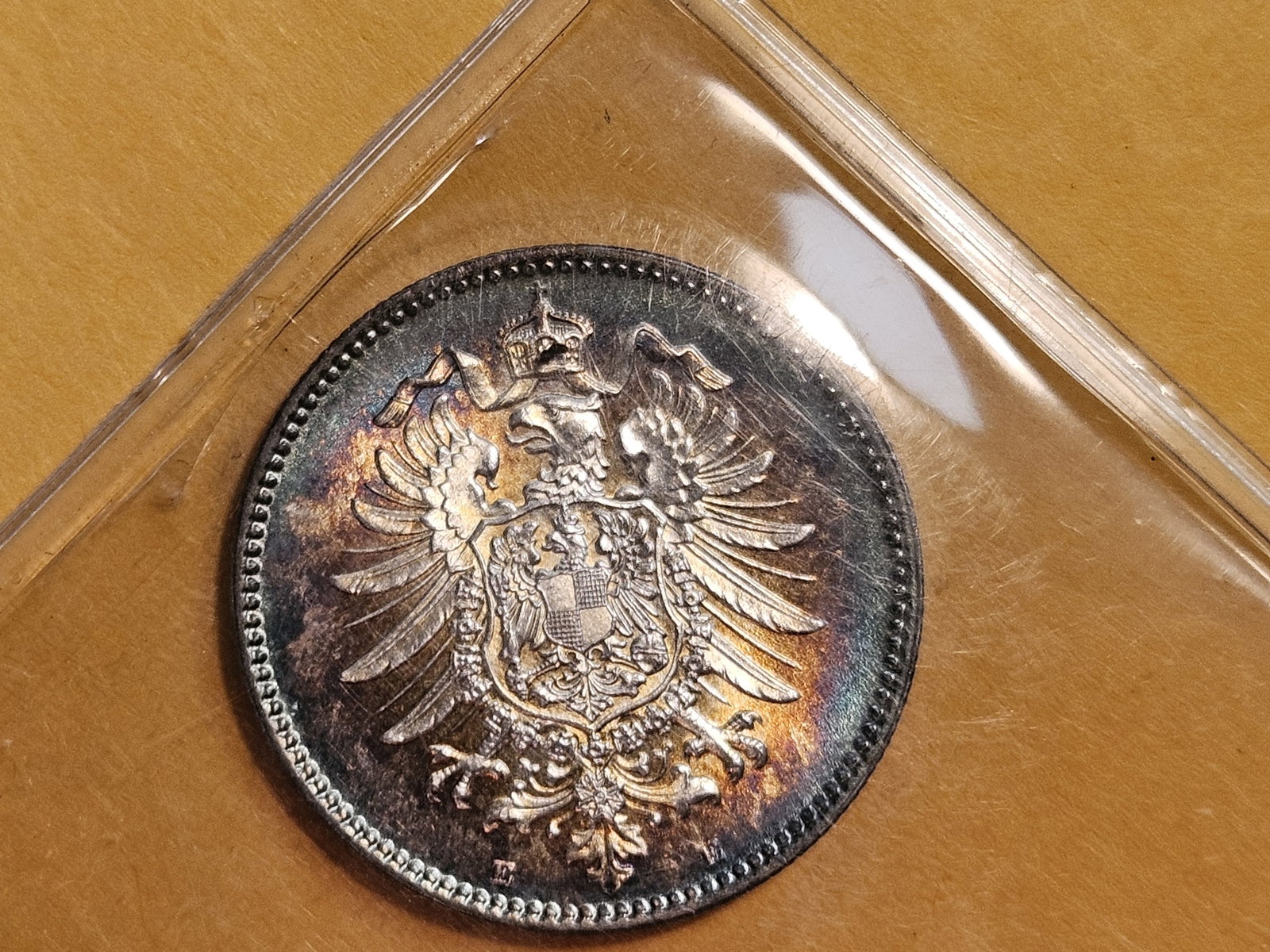 ** Superb GEM 1881-E Germany silver One Mark - 6