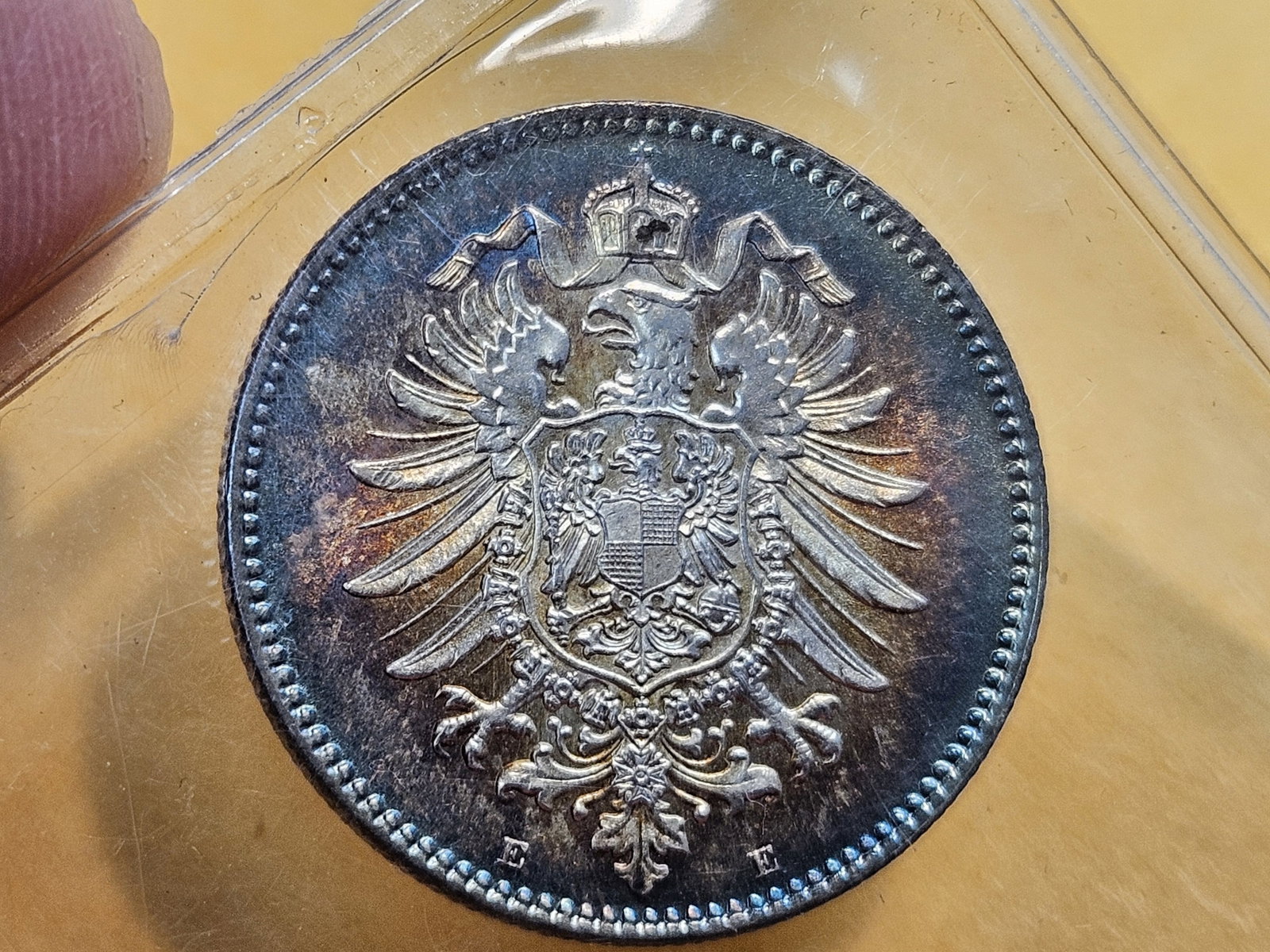 ** Superb GEM 1881-E Germany silver One Mark - 7