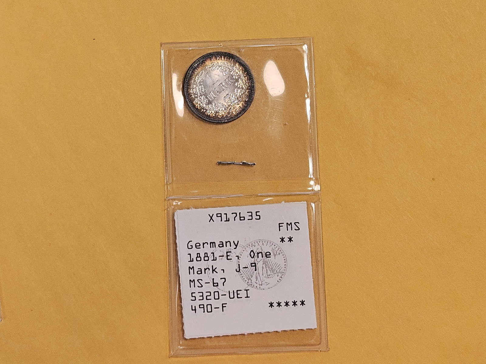 ** Superb GEM 1881-E Germany silver One Mark - 8