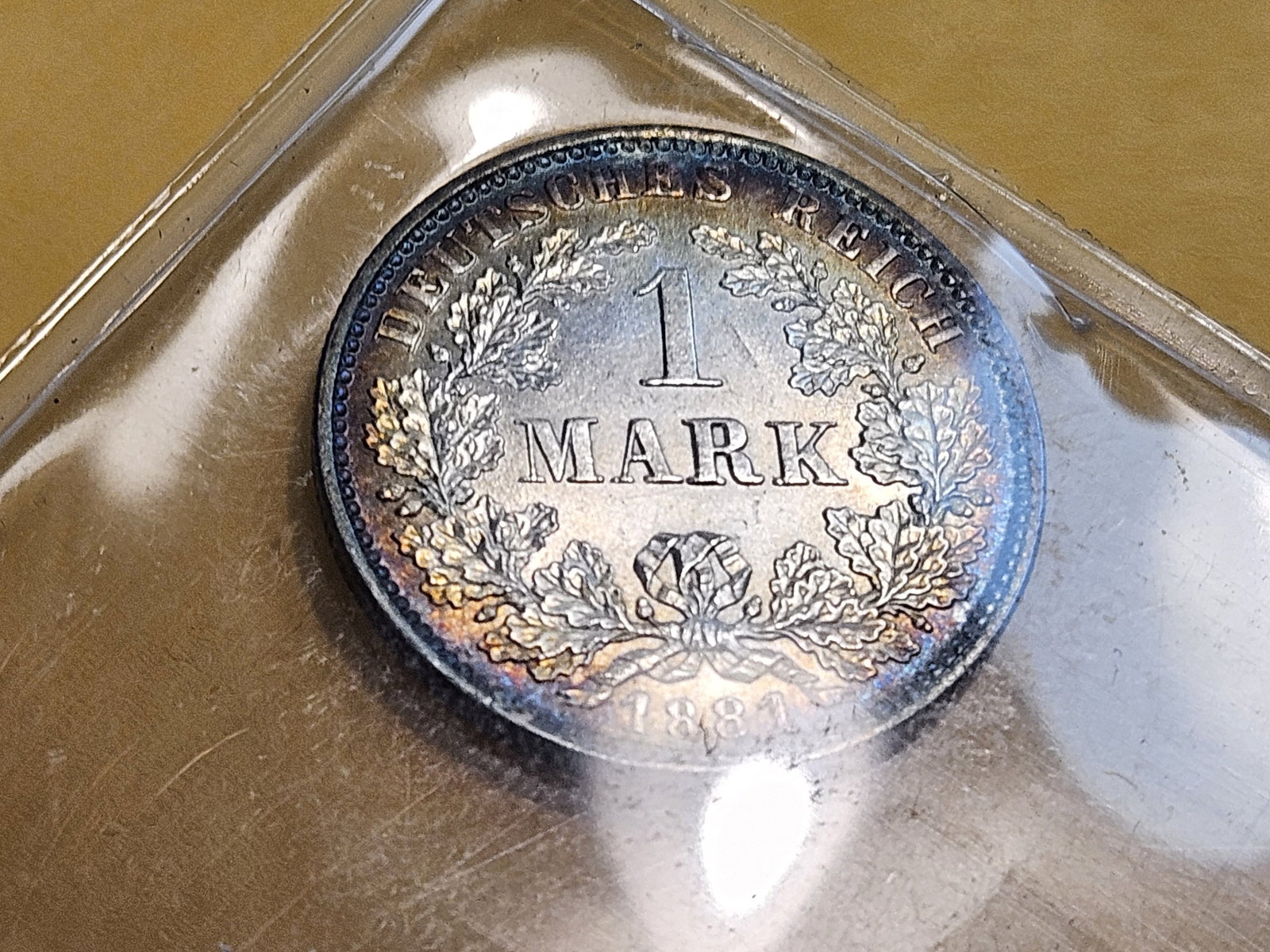 ** Superb GEM 1881-E Germany silver One Mark - 9