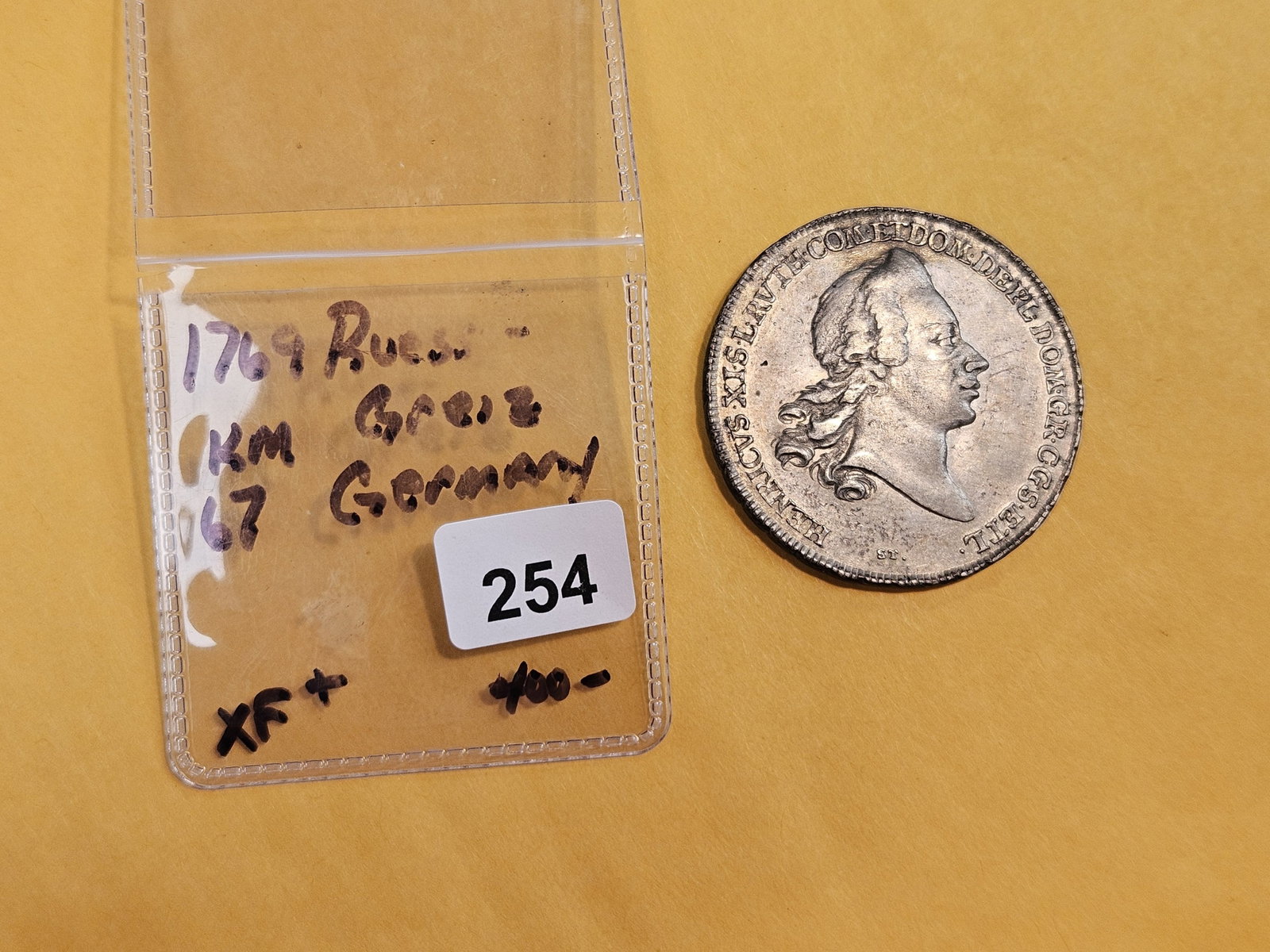 Better! 1769 Ruess-Obergreiz Germany silver thaler in Extra Fine plus - 2