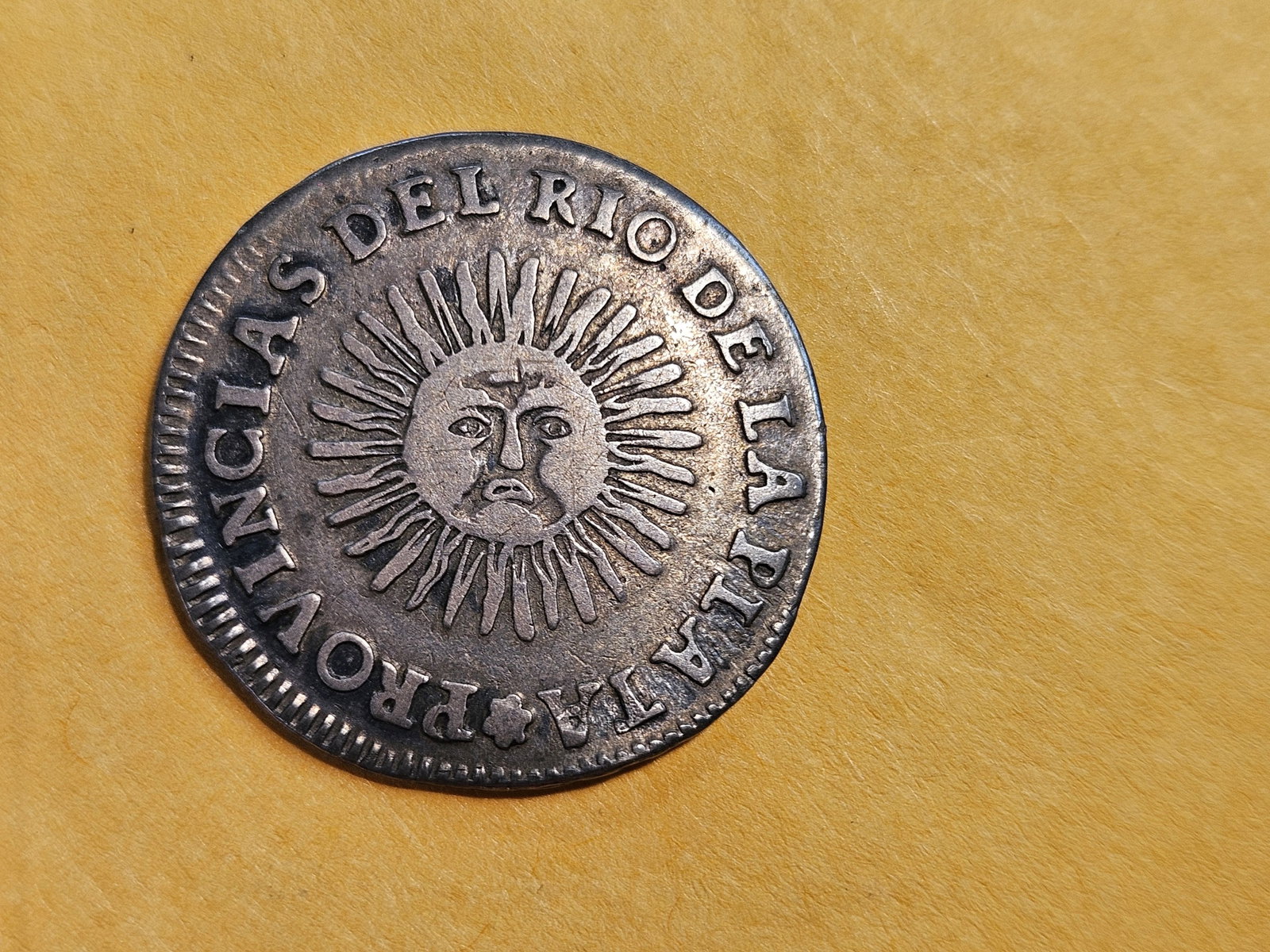 1826 Argentina 2 sols in Choice Extra Fine: KM 18. La rioja