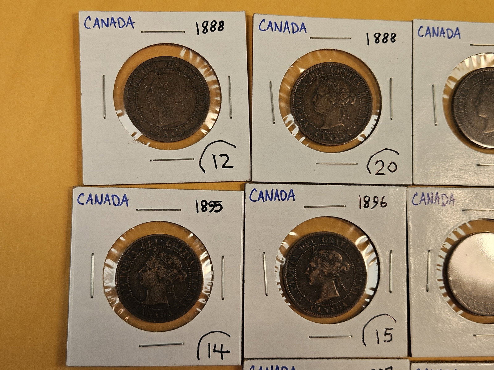 Fifteen mixed Canadian Large Cents - 2