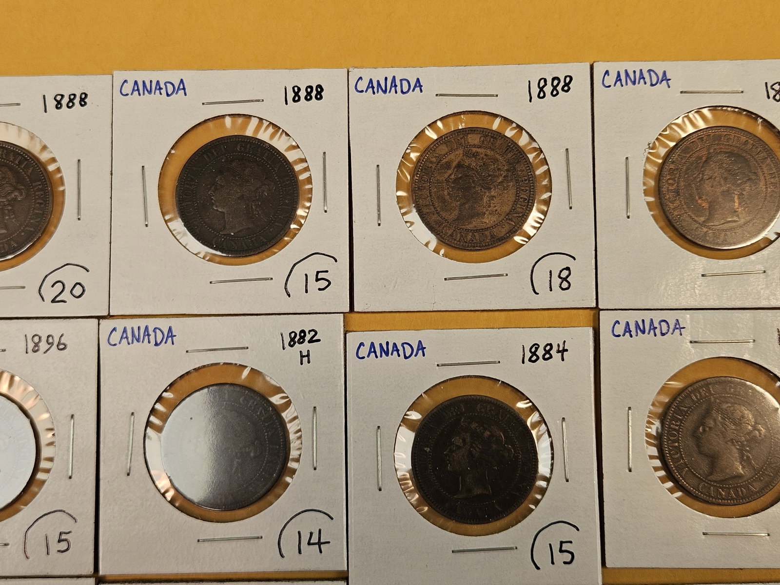 Fifteen mixed Canadian Large Cents - 4