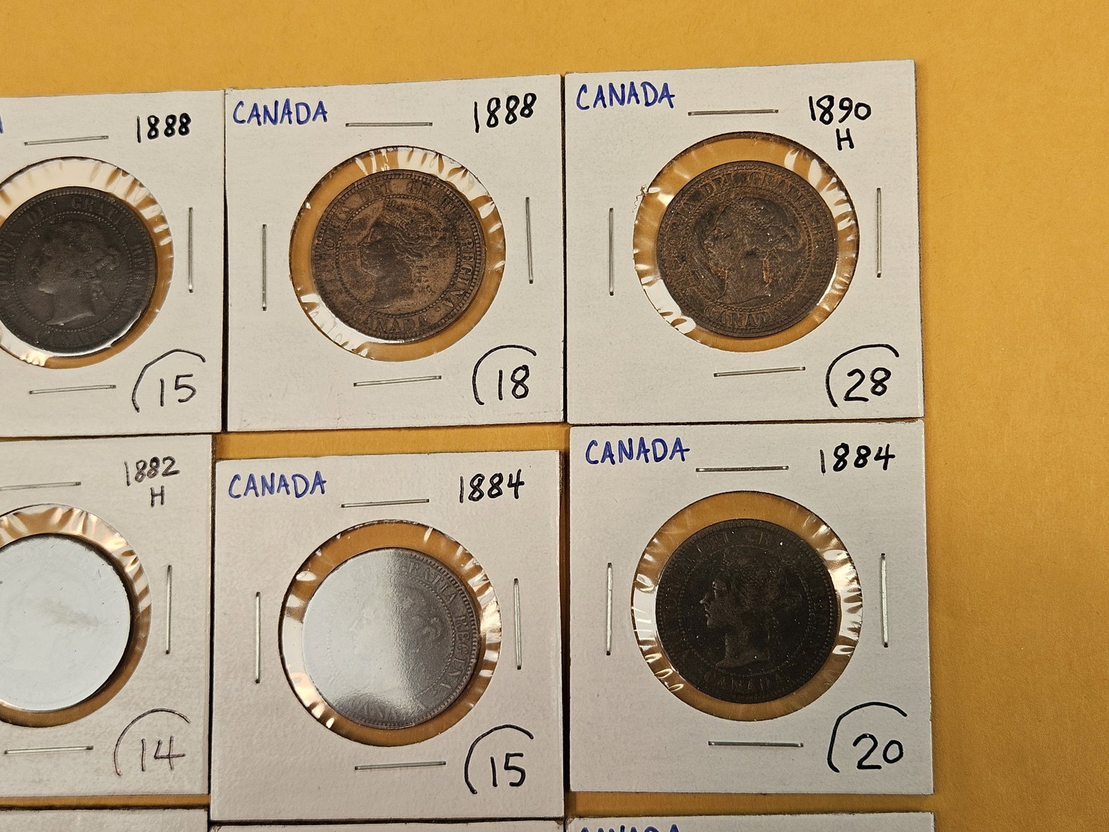 Fifteen mixed Canadian Large Cents - 5