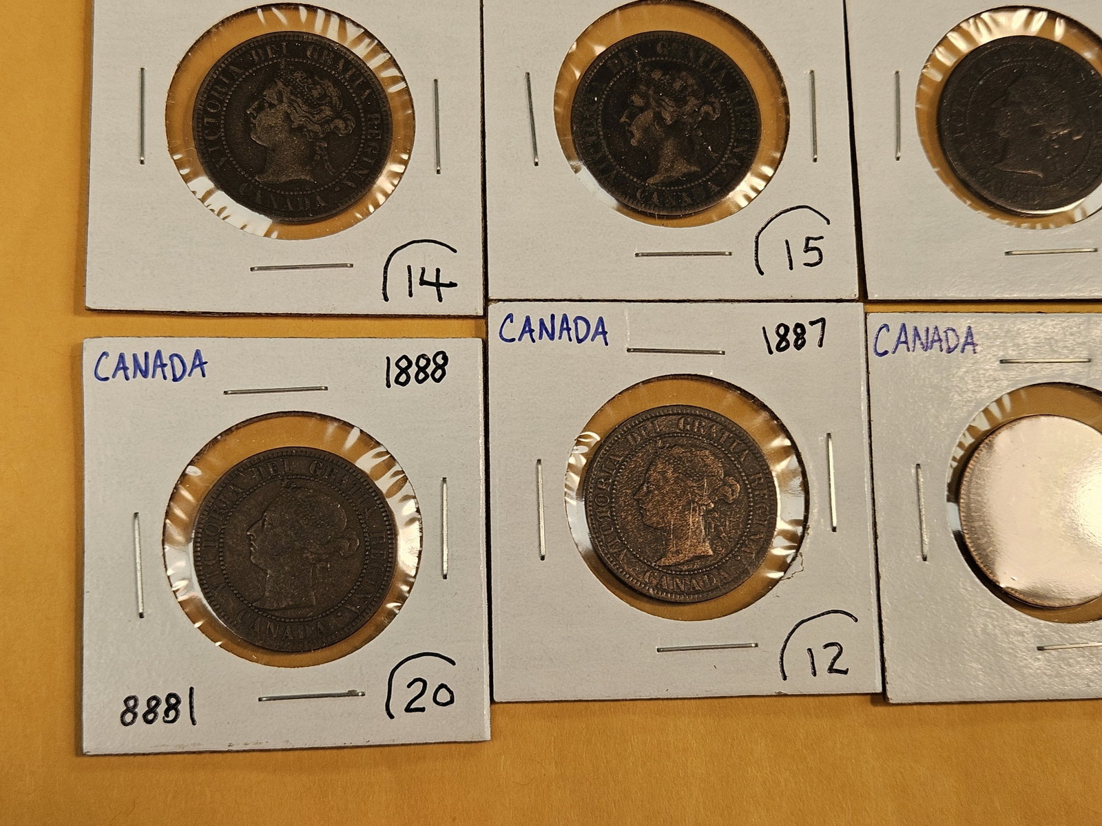 Fifteen mixed Canadian Large Cents - 6