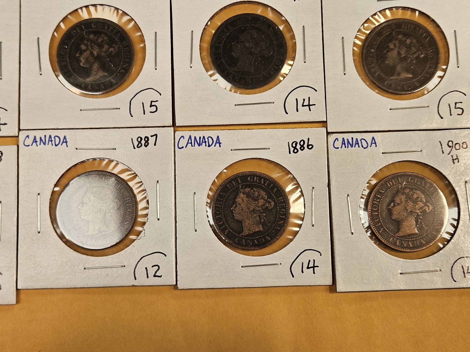 Fifteen mixed Canadian Large Cents - 7