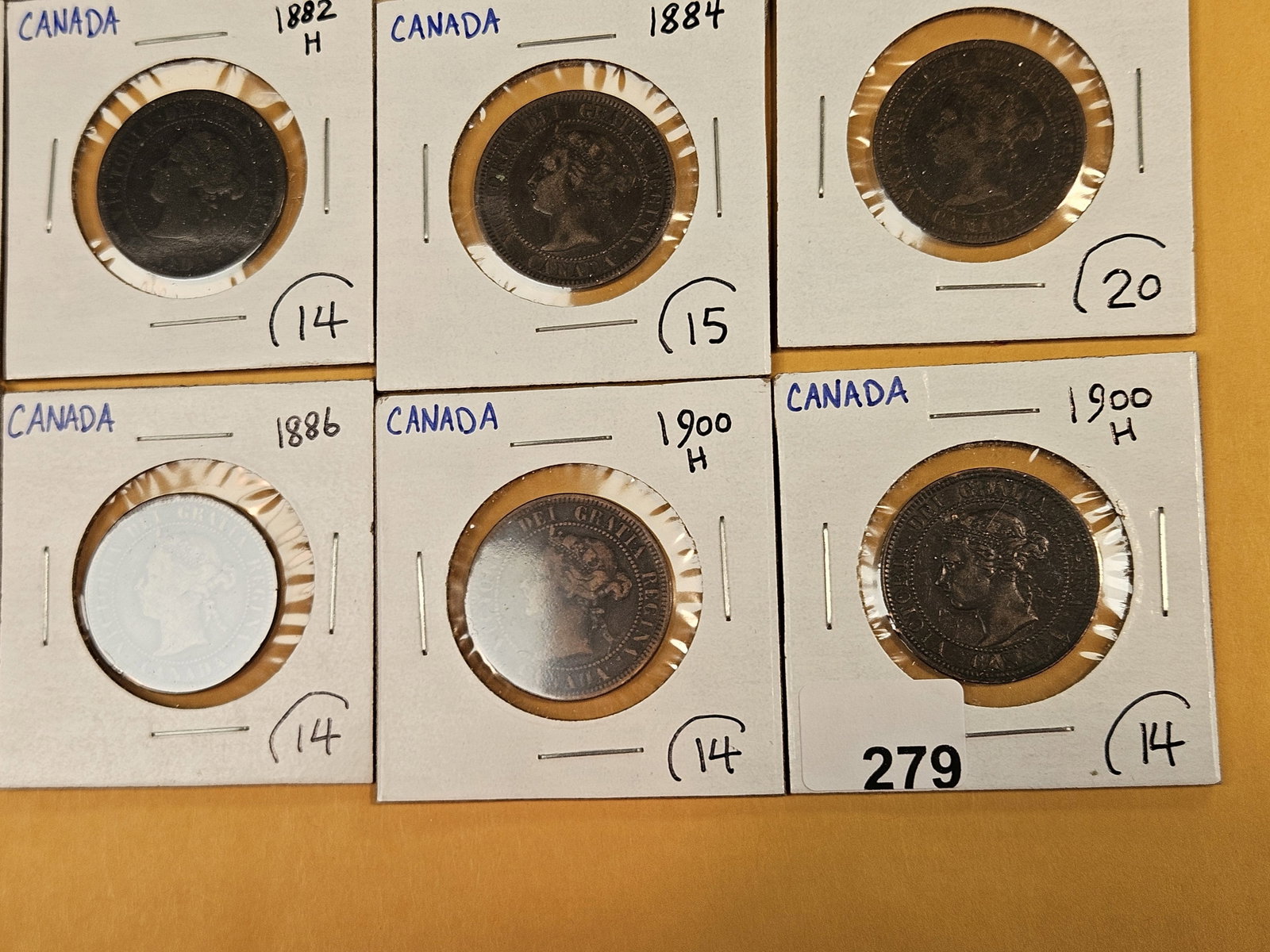 Fifteen mixed Canadian Large Cents - 8