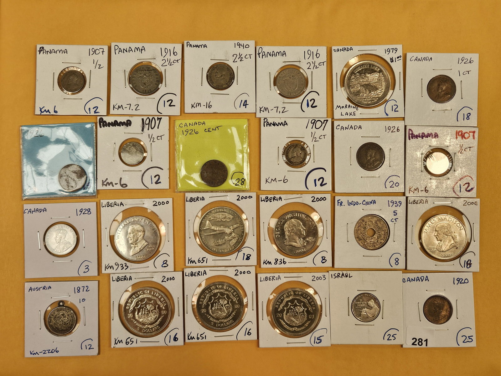 Twenty-four mixed World Coins: Nice mix. From all over